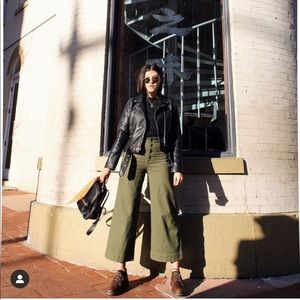 Emmett Wide Leg Crop Pants: Button-Front Edition